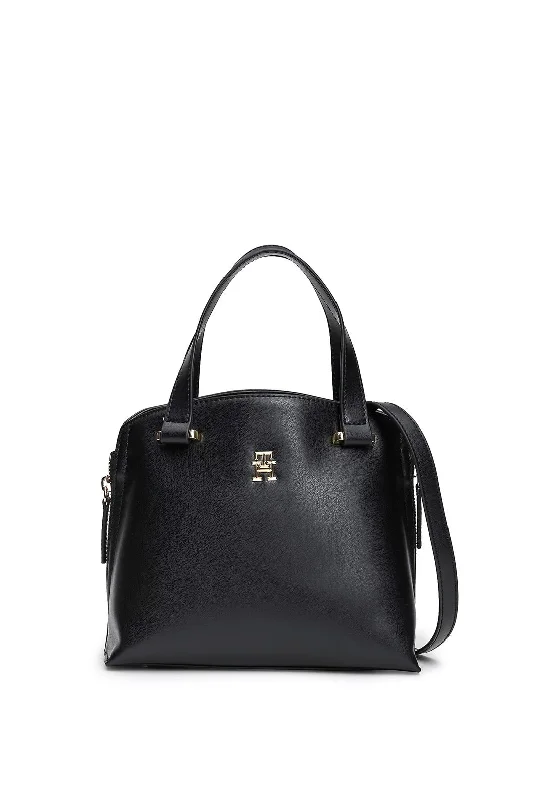 Women's Printed Tote Bag in Floral Patterns for a Spring - Themed Shopping TripTommy Hilfiger Modern Mini Tote Bag, Black Women's Printed Tote Bag in Floral Patterns for a Spring - Themed Shopping TripTommy Hilfiger Modern Mini Tote Bag, Black