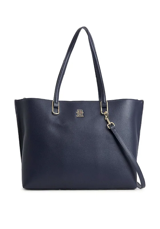 Embroidered Tote Bag in Beige with Floral Motifs for a Boho - Chic VibeTommy Hilfiger Monogram Plaque Tote Bag, Black Embroidered Tote Bag in Beige with Floral Motifs for a Boho - Chic VibeTommy Hilfiger Monogram Plaque Tote Bag, Black