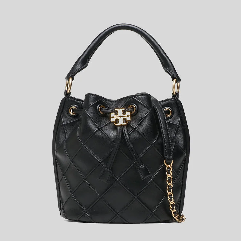 Medium - Sized Canvas Tote Bag in Navy Blue with Striped Pattern for a Nautical - Inspired LookTORY BURCH Small Fleming Soft Bucket Bag Black 142565 Medium - Sized Canvas Tote Bag in Navy Blue with Striped Pattern for a Nautical - Inspired LookTORY BURCH Small Fleming Soft Bucket Bag Black 142565
