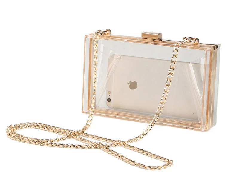 Snake - Skin Effect Clutch in Green for Exotic PartiesAcrylic Box Clutch