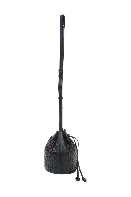 Leather Shoulder Bag with Magnetic Closure in Black for Quick Access[WB4395] Alaïa | Cross-Body Bag