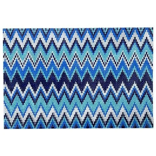 Women's Monogrammed Leather Clutch in Tan for Personalized StyleBlue ZigZag Clutch