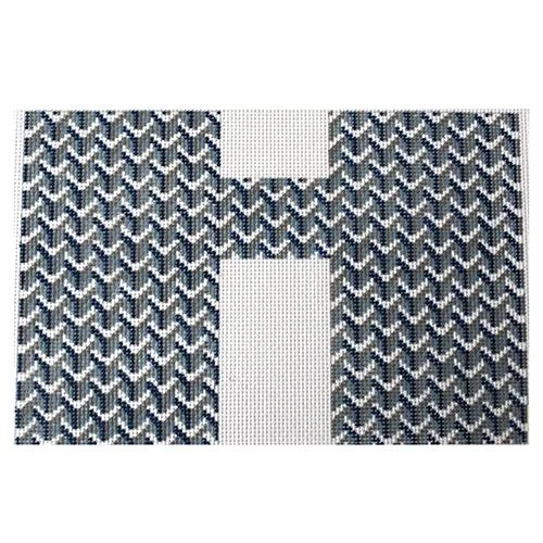 Geometric - Patterned PVC Evening Bag in Multicolor for Trendy Nights OutY Pattern Clutch - Blue Front