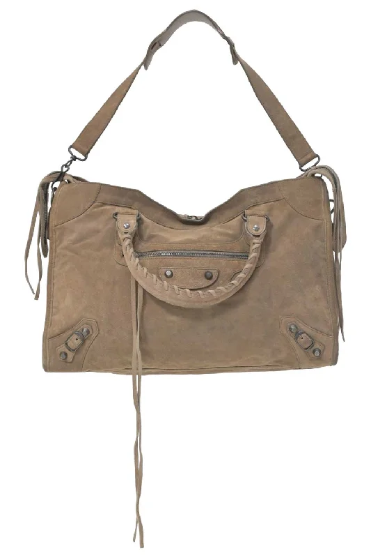 Suede Shoulder Bag in Pink with Tassel Accents for Casual Outings[WB7155] Balenciaga | Satchel