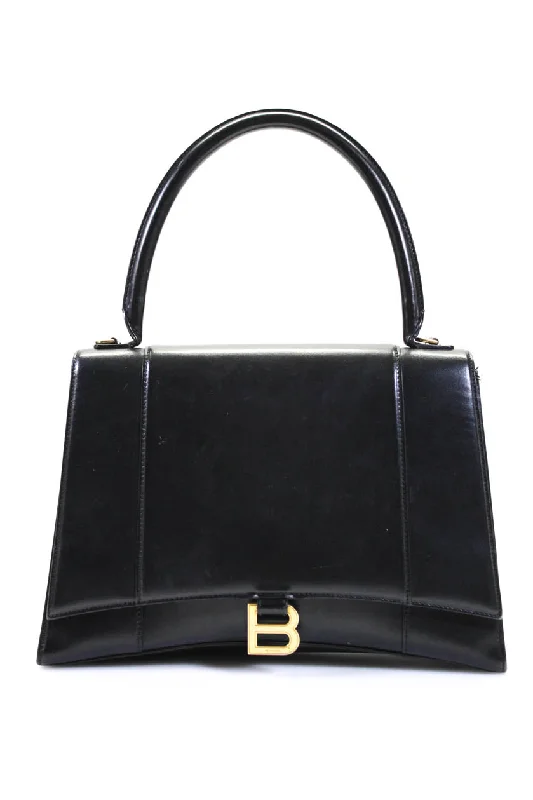 Canvas and Leather Combo Shoulder Bag in Tan for a Rustic LookBalenciaga Womens B Logo Hourglass Flap Medium Top Handle Handbag Black Leather Canvas and Leather Combo Shoulder Bag in Tan for a Rustic LookBalenciaga Womens B Logo Hourglass Flap Medium Top Handle Handbag Black Leather
