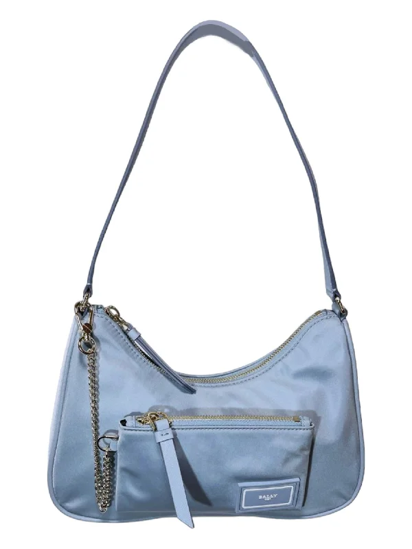 Leather Shoulder Bag with Magnetic Closure in Black for Quick AccessBally Nour 6301222 Seashell + Gold Chain Shoulder Bag Leather Shoulder Bag with Magnetic Closure in Black for Quick AccessBally Nour 6301222 Seashell + Gold Chain Shoulder Bag