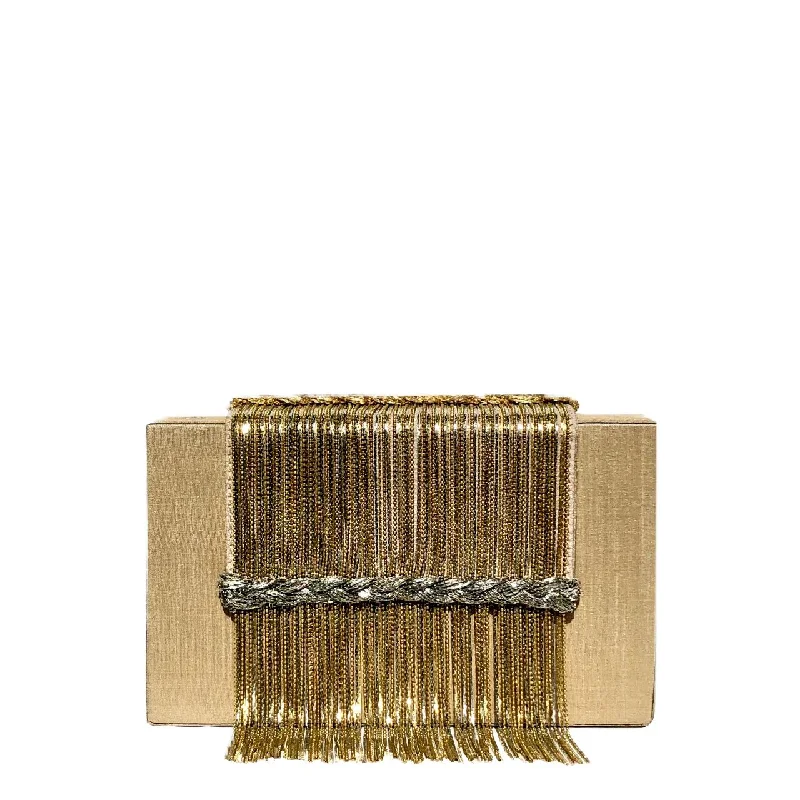Women's Embroidered Silk Evening Bag in Navy for WeddingsBeige Dreamy Clutch
