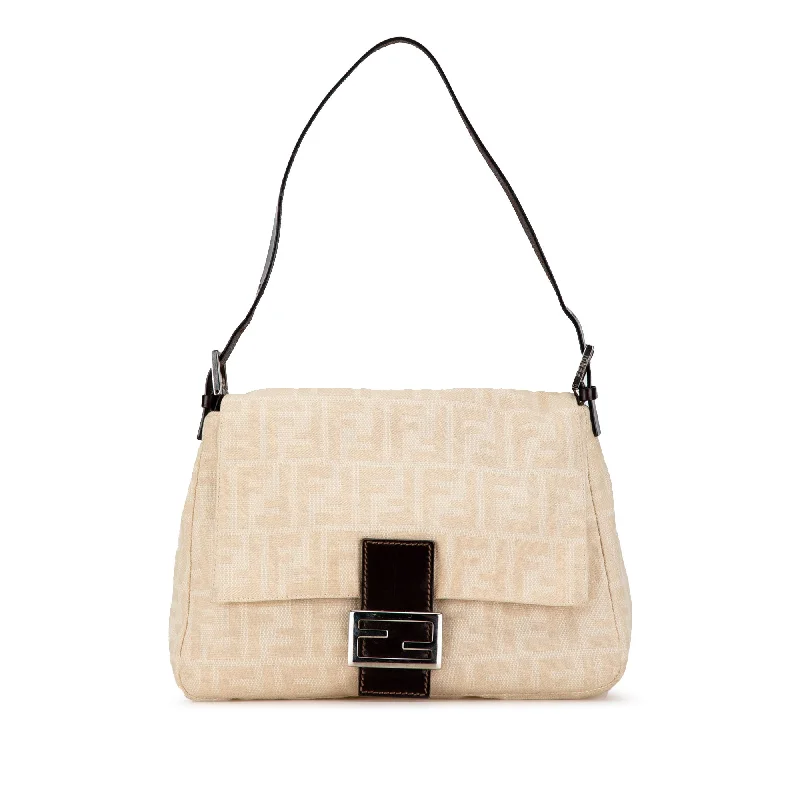 Shoulder Bag with Chain Strap in Silver for a Trendy AppearanceBeige Fendi Zucca Canvas Mamma Forever Shoulder Bag Shoulder Bag with Chain Strap in Silver for a Trendy AppearanceBeige Fendi Zucca Canvas Mamma Forever Shoulder Bag