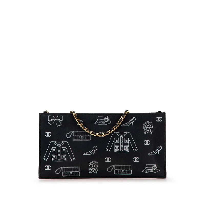 Women's Shoulder Bag with Zippered Pockets in Orange for SafetyBlack Chanel Canvas Symbols Chain Pochette Shoulder Bag Women's Shoulder Bag with Zippered Pockets in Orange for SafetyBlack Chanel Canvas Symbols Chain Pochette Shoulder Bag