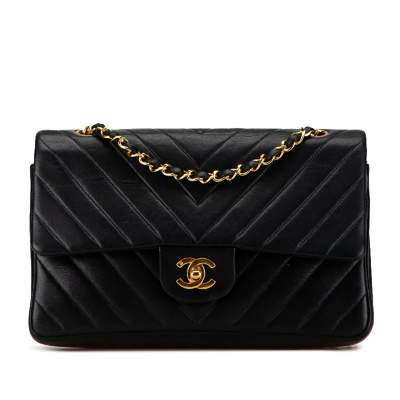 Women's Shoulder Bag with Floral Embroidery in Purple for Spring WalksBlack Chanel Medium Chevron Lambskin Double Flap Shoulder Bag Women's Shoulder Bag with Floral Embroidery in Purple for Spring WalksBlack Chanel Medium Chevron Lambskin Double Flap Shoulder Bag
