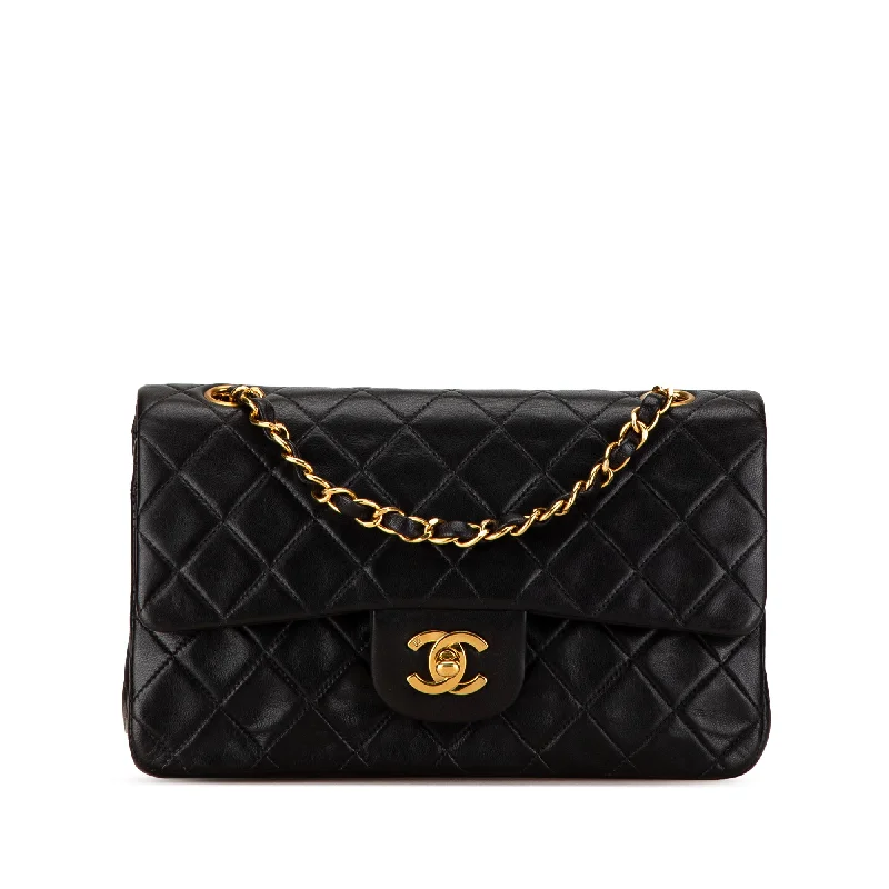 Women's Shoulder Bag with Faux Fur Strap in White for Winter StyleBlack Chanel Small Classic Lambskin Double Flap Shoulder Bag