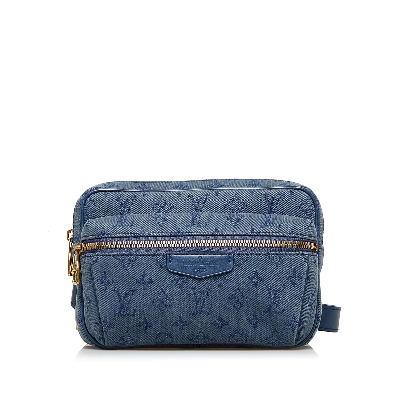Women's Shoulder Bag with Floral Embroidery in Purple for Spring WalksBlue Louis Vuitton Monogram Denim Outdoor Bumbag Women's Shoulder Bag with Floral Embroidery in Purple for Spring WalksBlue Louis Vuitton Monogram Denim Outdoor Bumbag