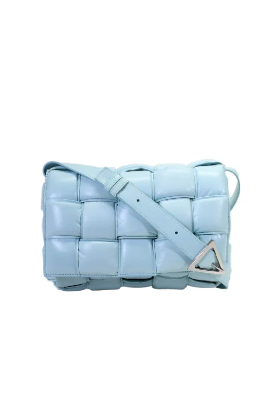 Metallic Shoulder Bag in Gold for Special OccasionsBottega Veneta Womens Leather Padded Cassette Textured Snap Button Handbag Topaz Blue Metallic Shoulder Bag in Gold for Special OccasionsBottega Veneta Womens Leather Padded Cassette Textured Snap Button Handbag Topaz Blue