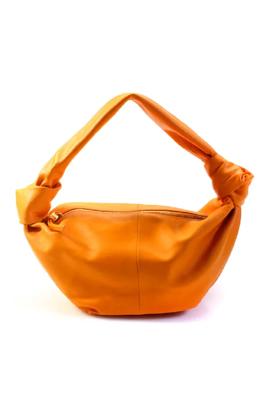 Women's Shoulder Bag with Zippered Pockets in Orange for SafetyBottega Veneta Womens Single Handle Zip Top Double Knot Handbag Orange Leather Women's Shoulder Bag with Zippered Pockets in Orange for SafetyBottega Veneta Womens Single Handle Zip Top Double Knot Handbag Orange Leather