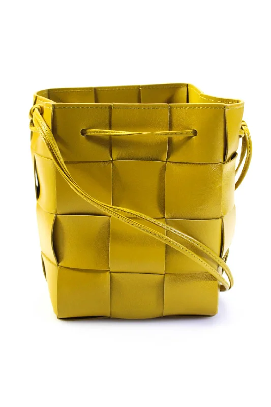 Embroidered Denim Shoulder Bag in Blue for a Vintage VibeBottega Veneta Womens Small Cassette Intrecciato Bucket Bag Handbag Yellow Embroidered Denim Shoulder Bag in Blue for a Vintage VibeBottega Veneta Womens Small Cassette Intrecciato Bucket Bag Handbag Yellow