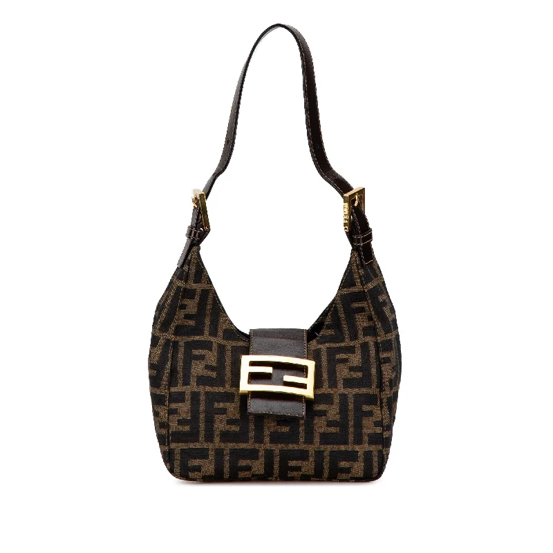 Women's Canvas Shoulder Bag in Navy with Striped Pattern for Beach TripsBrown Fendi Zucca Canvas Shoulder Bag Women's Canvas Shoulder Bag in Navy with Striped Pattern for Beach TripsBrown Fendi Zucca Canvas Shoulder Bag