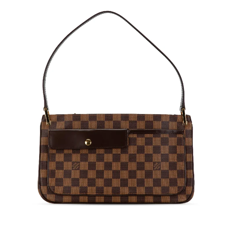 Women's Canvas Shoulder Bag in Navy with Striped Pattern for Beach TripsBrown Louis Vuitton Damier Ebene Aubagne Shoulder Bag Women's Canvas Shoulder Bag in Navy with Striped Pattern for Beach TripsBrown Louis Vuitton Damier Ebene Aubagne Shoulder Bag