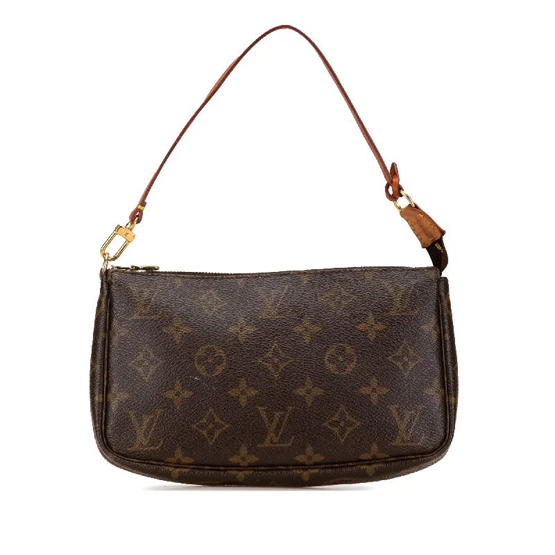 Women's Shoulder Bag with Faux Fur Strap in White for Winter StyleBrown Louis Vuitton Monogram Pochette Accessoires Shoulder Bag