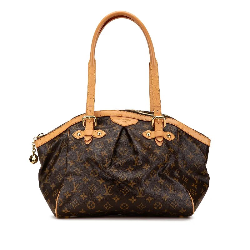 Women's Large Leather Shoulder Bag in Brown with Multiple Compartments for WorkBrown Louis Vuitton Monogram Tivoli GM Shoulder Bag Women's Large Leather Shoulder Bag in Brown with Multiple Compartments for WorkBrown Louis Vuitton Monogram Tivoli GM Shoulder Bag