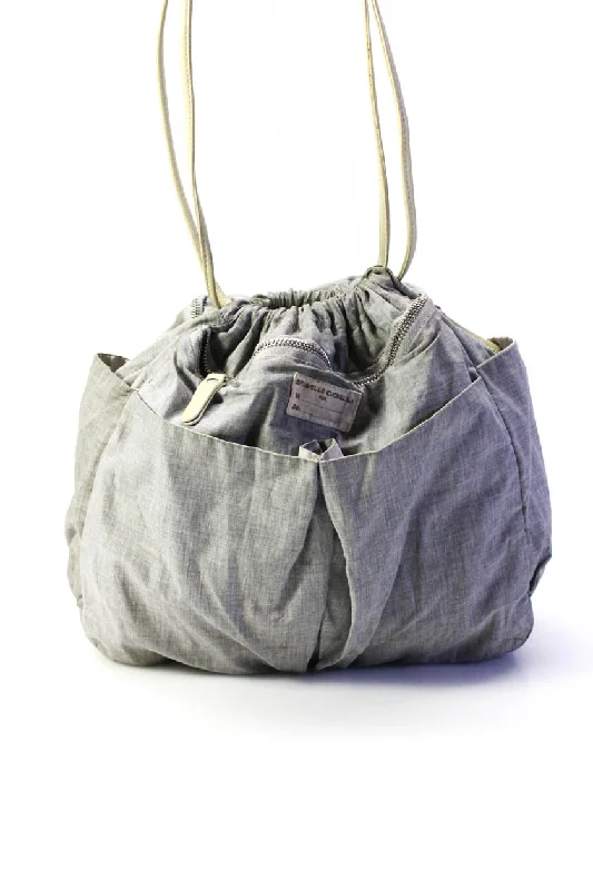 Women's Shoulder Bag with Zippered Pockets in Orange for SafetyBrunello Cucinelli Womens Double Strap Drawstring Cotton Bucket Handbag Gray Women's Shoulder Bag with Zippered Pockets in Orange for SafetyBrunello Cucinelli Womens Double Strap Drawstring Cotton Bucket Handbag Gray