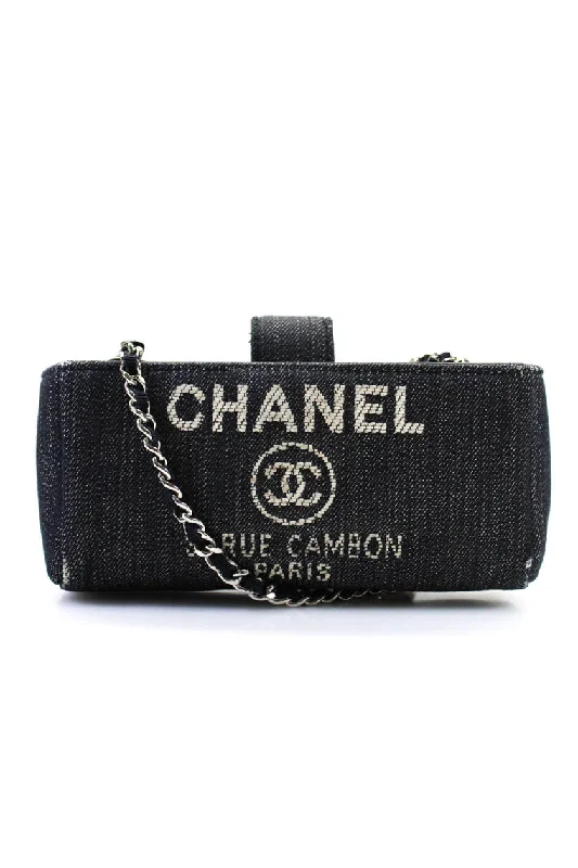 Shoulder Bag with Geometric Pattern in Multicolor for a Contemporary StyleChanel Deauville Snap Top Denim Logo Mini Clutch Handbag With Chain Blue Shoulder Bag with Geometric Pattern in Multicolor for a Contemporary StyleChanel Deauville Snap Top Denim Logo Mini Clutch Handbag With Chain Blue