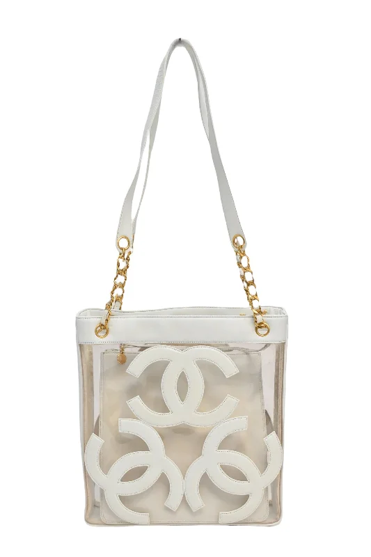 Pvc Shoulder Bag in Clear with Glitter for a Fun and Modern Look[WB5701] Chanel | Shoulder Bag