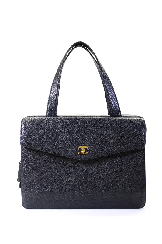 Women's Shoulder Bag with Faux Fur Strap in White for Winter StyleChanel Womens Double Handle Vintage Caviar Leather CC Travel Case Handbag Black