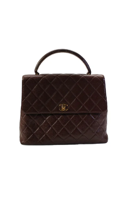 Crossbody Shoulder Bag in Black Leather with Gold Hardware for Night OutsChanel Womens Quilted Caviar Leather CC Turnlock Kelly Top Handle Handbag Brown Crossbody Shoulder Bag in Black Leather with Gold Hardware for Night OutsChanel Womens Quilted Caviar Leather CC Turnlock Kelly Top Handle Handbag Brown