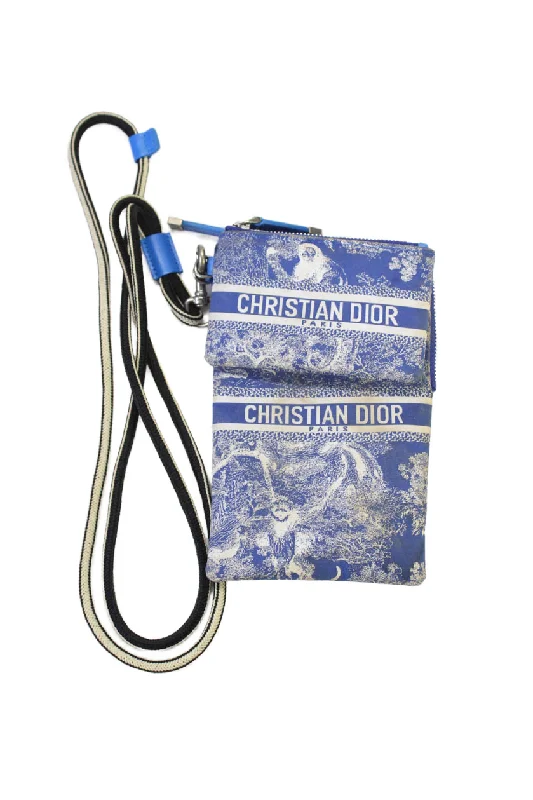 Women's Canvas Shoulder Bag in Navy with Striped Pattern for Beach TripsChristian Dior Womens Blue Printed Toile De Jouy Pouch Set Bag Handbag Women's Canvas Shoulder Bag in Navy with Striped Pattern for Beach TripsChristian Dior Womens Blue Printed Toile De Jouy Pouch Set Bag Handbag