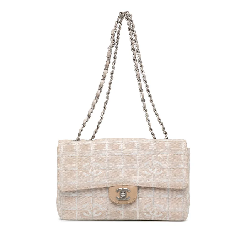 Embroidered Denim Shoulder Bag in Blue for a Vintage VibeCream Chanel Medium New Travel Line Single Flap Shoulder Bag Embroidered Denim Shoulder Bag in Blue for a Vintage VibeCream Chanel Medium New Travel Line Single Flap Shoulder Bag