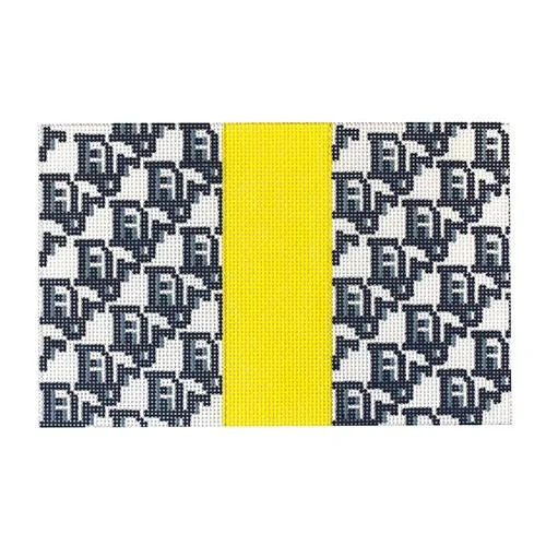 Women's Faux Fur Clutch in White for Winter BallsD Love - Blue with Yellow Stripe