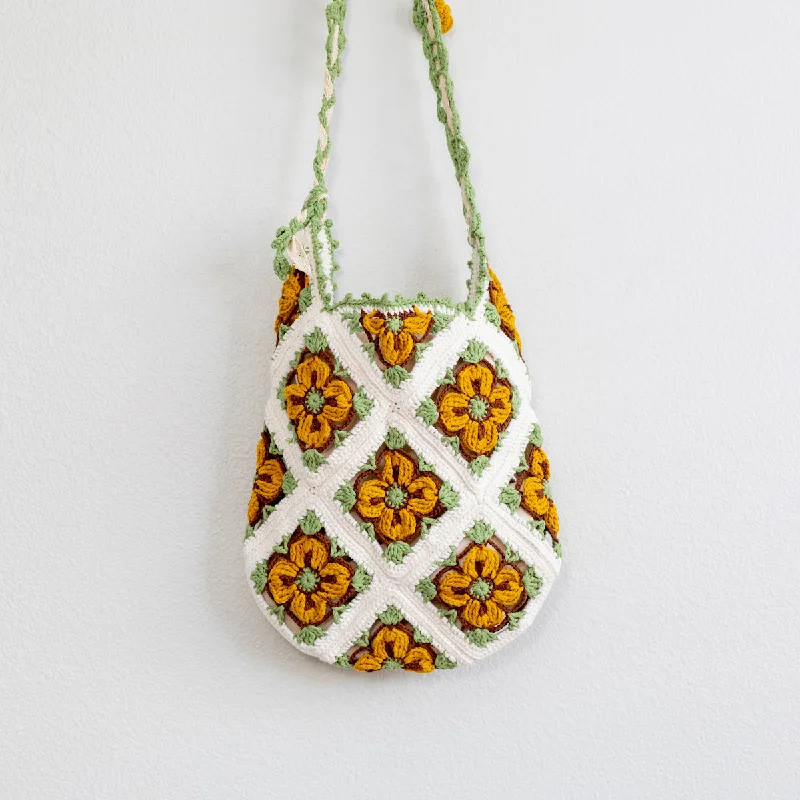 Embroidered Denim Shoulder Bag in Blue for a Vintage VibeElena Handbags Handmade Crochet Floral Patch Knit Shoulder Bag Embroidered Denim Shoulder Bag in Blue for a Vintage VibeElena Handbags Handmade Crochet Floral Patch Knit Shoulder Bag