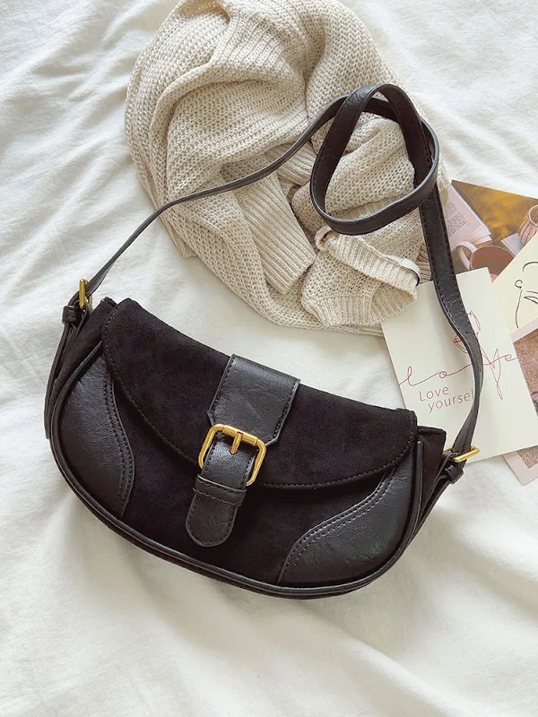 Women's Shoulder Bag with Floral Embroidery in Purple for Spring WalksElena Handbags Small Modern Saddle Bag Women's Shoulder Bag with Floral Embroidery in Purple for Spring WalksElena Handbags Small Modern Saddle Bag