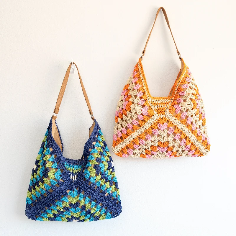 Women's Canvas Shoulder Bag in Navy with Striped Pattern for Beach TripsElena Handbags Straw Woven Fashion Shoulder Bag Women's Canvas Shoulder Bag in Navy with Striped Pattern for Beach TripsElena Handbags Straw Woven Fashion Shoulder Bag