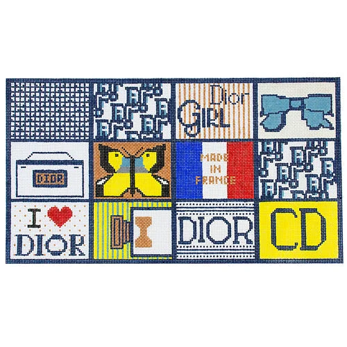Women's Embroidered Silk Evening Bag in Navy for WeddingsEverything Dior Large Flat Women's Embroidered Silk Evening Bag in Navy for WeddingsEverything Dior Large Flat