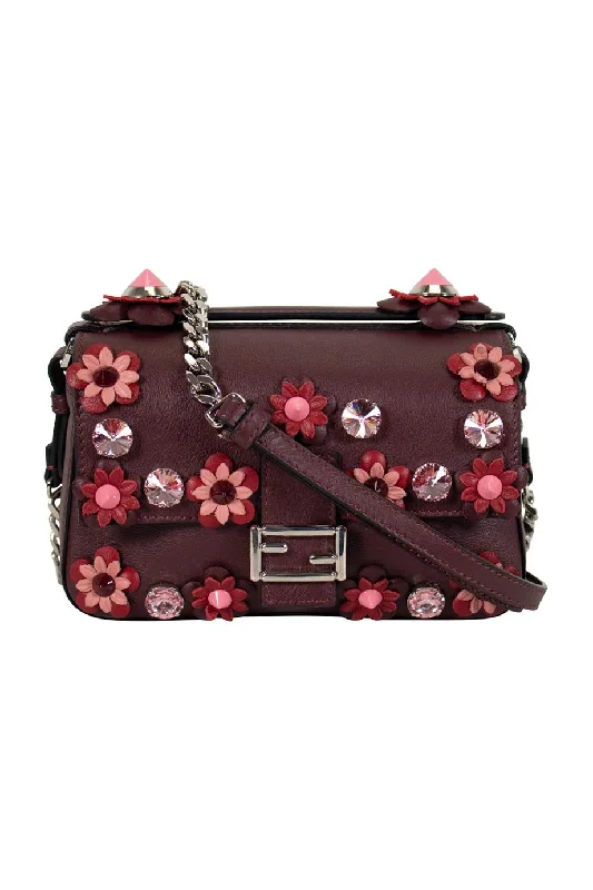 Leather Shoulder Bag with Magnetic Closure in Black for Quick Access[WB2360] Fendi | Cross-Body Bag
