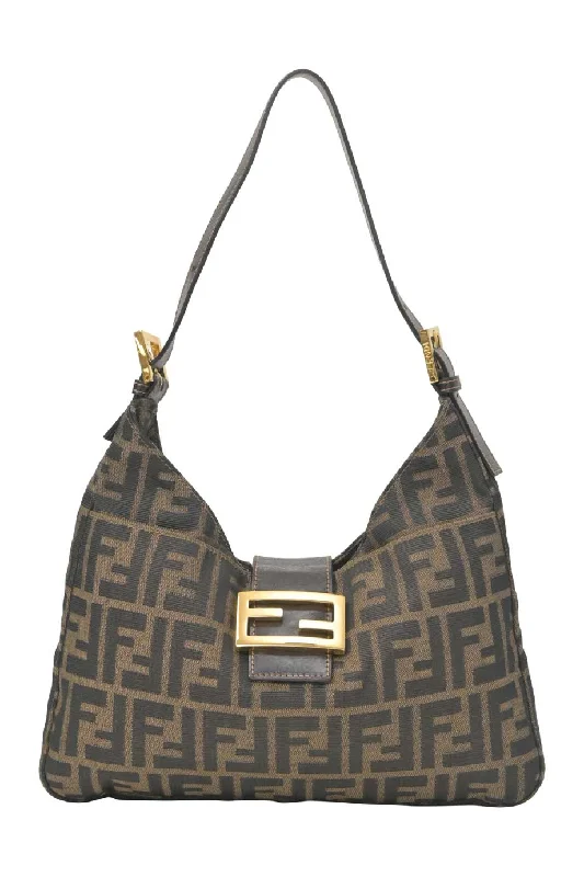 Canvas and Leather Combo Shoulder Bag in Tan for a Rustic Look[WB7127] Fendi | Shoulder Bag