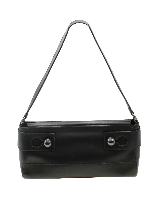 Shoulder Bag with Geometric Pattern in Multicolor for a Contemporary StyleFurla Metal Embellished Shoulder Bag in Black Leather Shoulder Bag with Geometric Pattern in Multicolor for a Contemporary StyleFurla Metal Embellished Shoulder Bag in Black Leather
