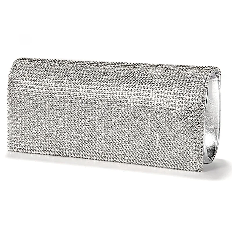 Mirrored Clutch in Silver for Futuristic - Themed GatheringsGlitter Clutch Bag