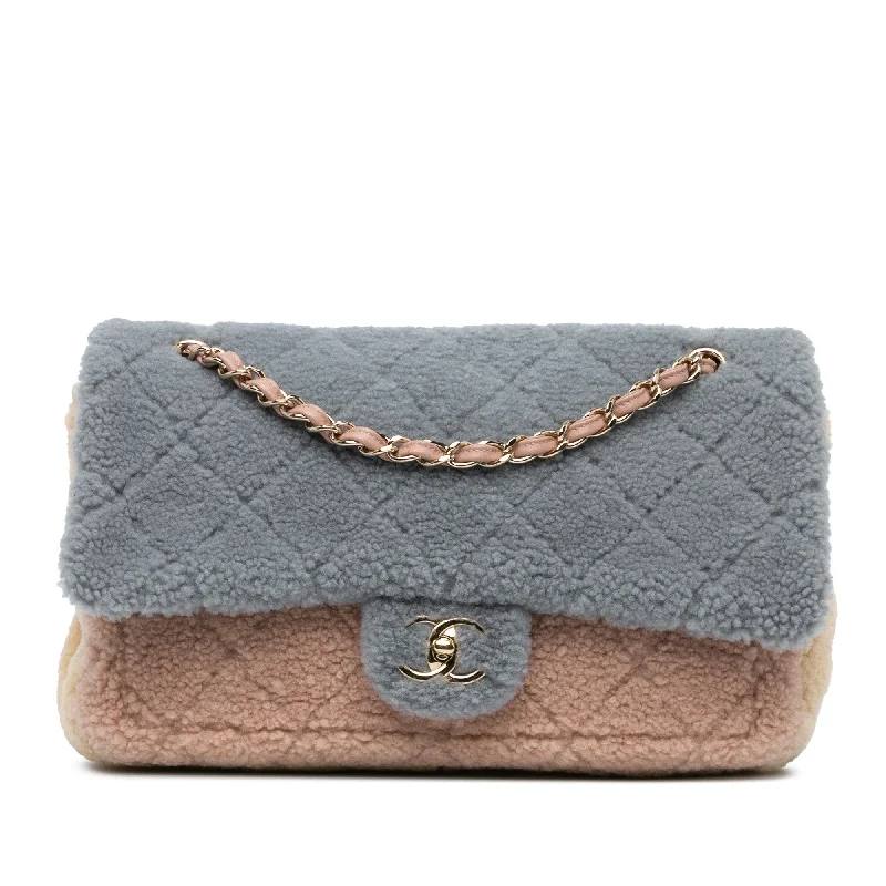 Women's Canvas Shoulder Bag in Navy with Striped Pattern for Beach TripsGray Chanel Maxi Bicolor Shearling Single Flap Shoulder Bag Women's Canvas Shoulder Bag in Navy with Striped Pattern for Beach TripsGray Chanel Maxi Bicolor Shearling Single Flap Shoulder Bag