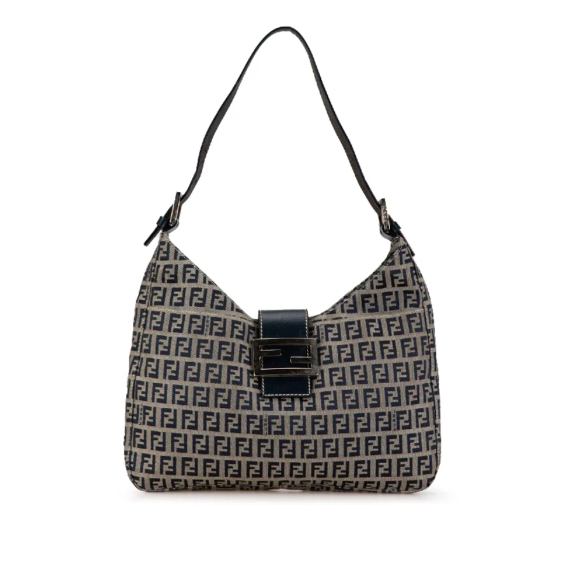 Vegan Leather Shoulder Bag in Gray for Ethical Fashion LoversGray Fendi Zucchino Canvas Shoulder Bag Vegan Leather Shoulder Bag in Gray for Ethical Fashion LoversGray Fendi Zucchino Canvas Shoulder Bag