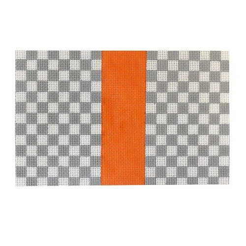 Leather Clutch with Chain Strap in Black for Cocktail PartiesGray Squares with Orange Stripe Leather Clutch with Chain Strap in Black for Cocktail PartiesGray Squares with Orange Stripe