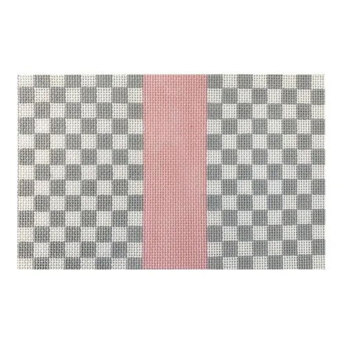 Bejeweled Clutch in Purple for Opera PerformancesGray Squares with Pink Stripe