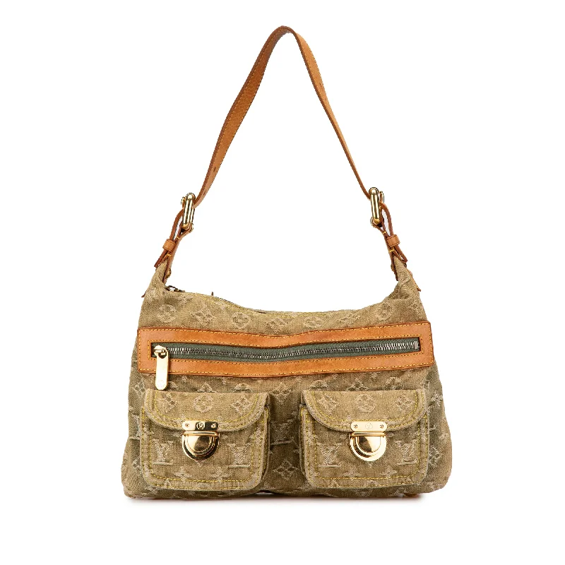 Women's Shoulder Bag with Zippered Pockets in Orange for SafetyGreen Louis Vuitton Monogram Denim Baggy PM Shoulder Bag Women's Shoulder Bag with Zippered Pockets in Orange for SafetyGreen Louis Vuitton Monogram Denim Baggy PM Shoulder Bag