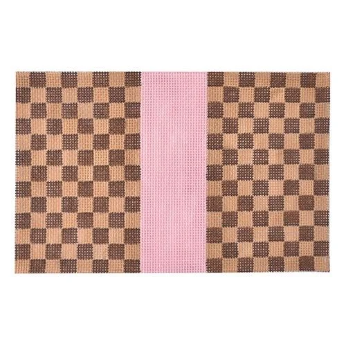 Mirrored Clutch in Silver for Futuristic - Themed GatheringsBrown Squares with Pink Stripe Mirrored Clutch in Silver for Futuristic - Themed GatheringsBrown Squares with Pink Stripe
