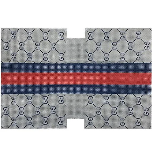 Quilted Leather Evening Bag in Gray for Sophisticated EventsG and Stripes - Gray & Blue Quilted Leather Evening Bag in Gray for Sophisticated EventsG and Stripes - Gray & Blue
