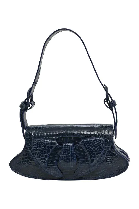 Women's Canvas Shoulder Bag in Navy with Striped Pattern for Beach Trips[WB5958] Kwanpen | Shoulder Bag