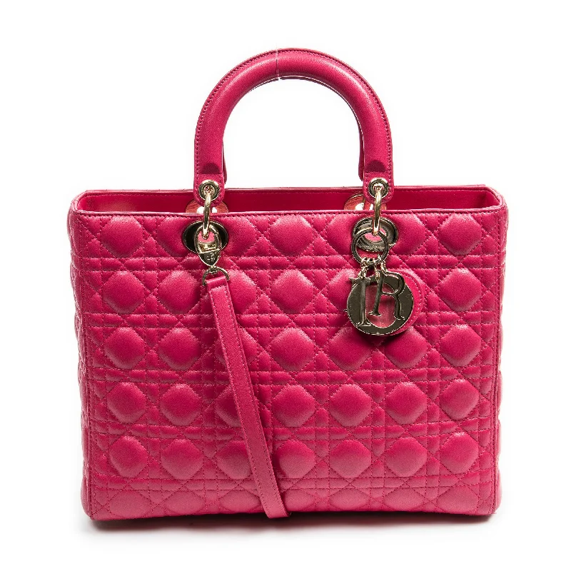 Pvc Shoulder Bag in Clear with Glitter for a Fun and Modern LookLarge Lady Dior