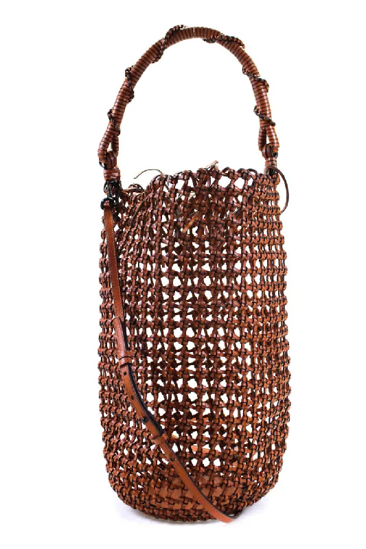 Women's Shoulder Bag with Fringe Details in Brown for a Bohemian StyleLoewe Womens Detachable Strap Woven Leather Bucket Handbag Brown Black Women's Shoulder Bag with Fringe Details in Brown for a Bohemian StyleLoewe Womens Detachable Strap Woven Leather Bucket Handbag Brown Black