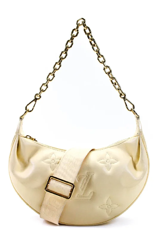 Canvas and Leather Combo Shoulder Bag in Tan for a Rustic LookLouis Vuitton Womens Bubblegram Over The Moon Handbag Banane Yellow Leather Canvas and Leather Combo Shoulder Bag in Tan for a Rustic LookLouis Vuitton Womens Bubblegram Over The Moon Handbag Banane Yellow Leather